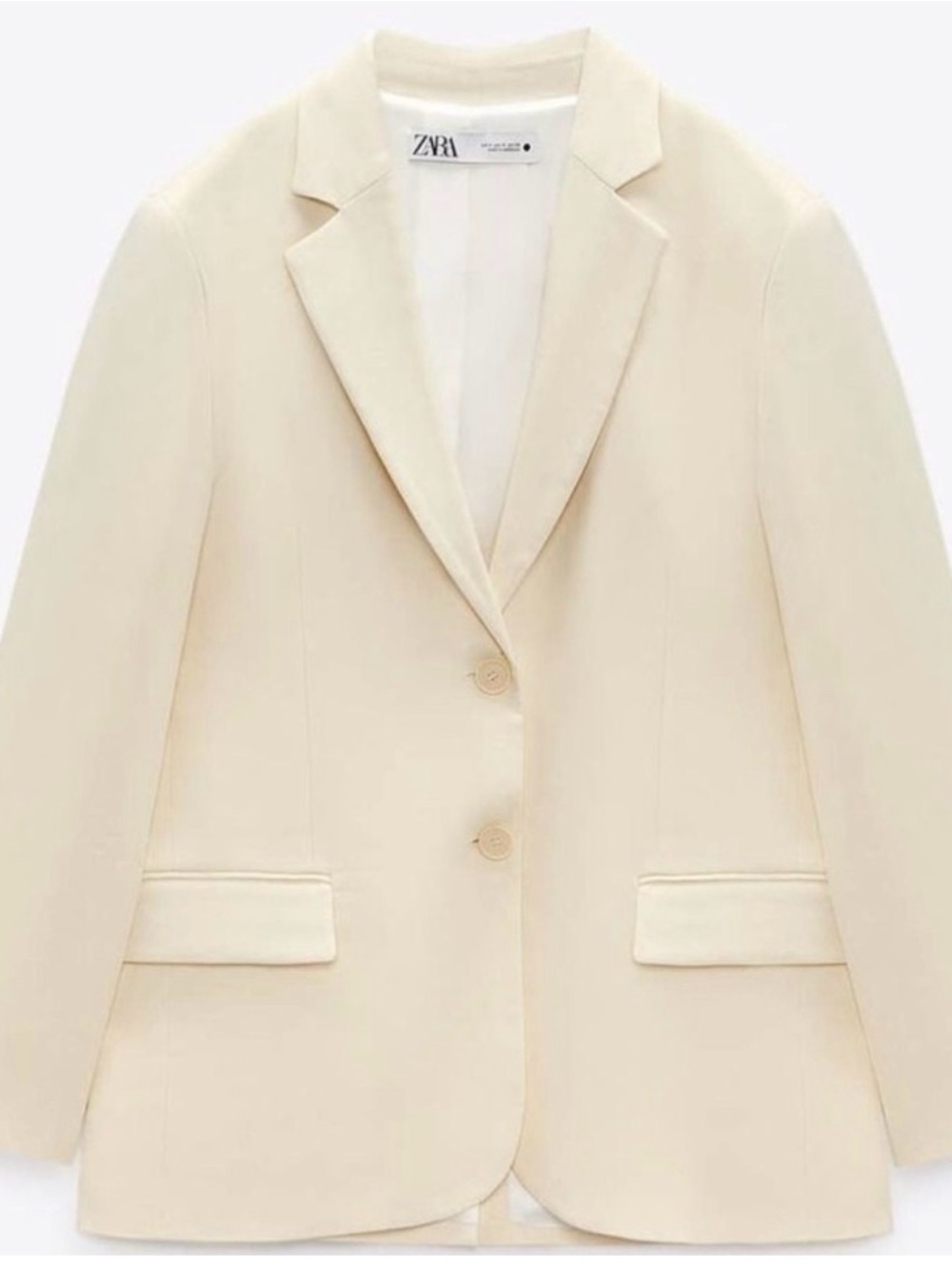 ZARA Cream Two-Button Tailored Blazer